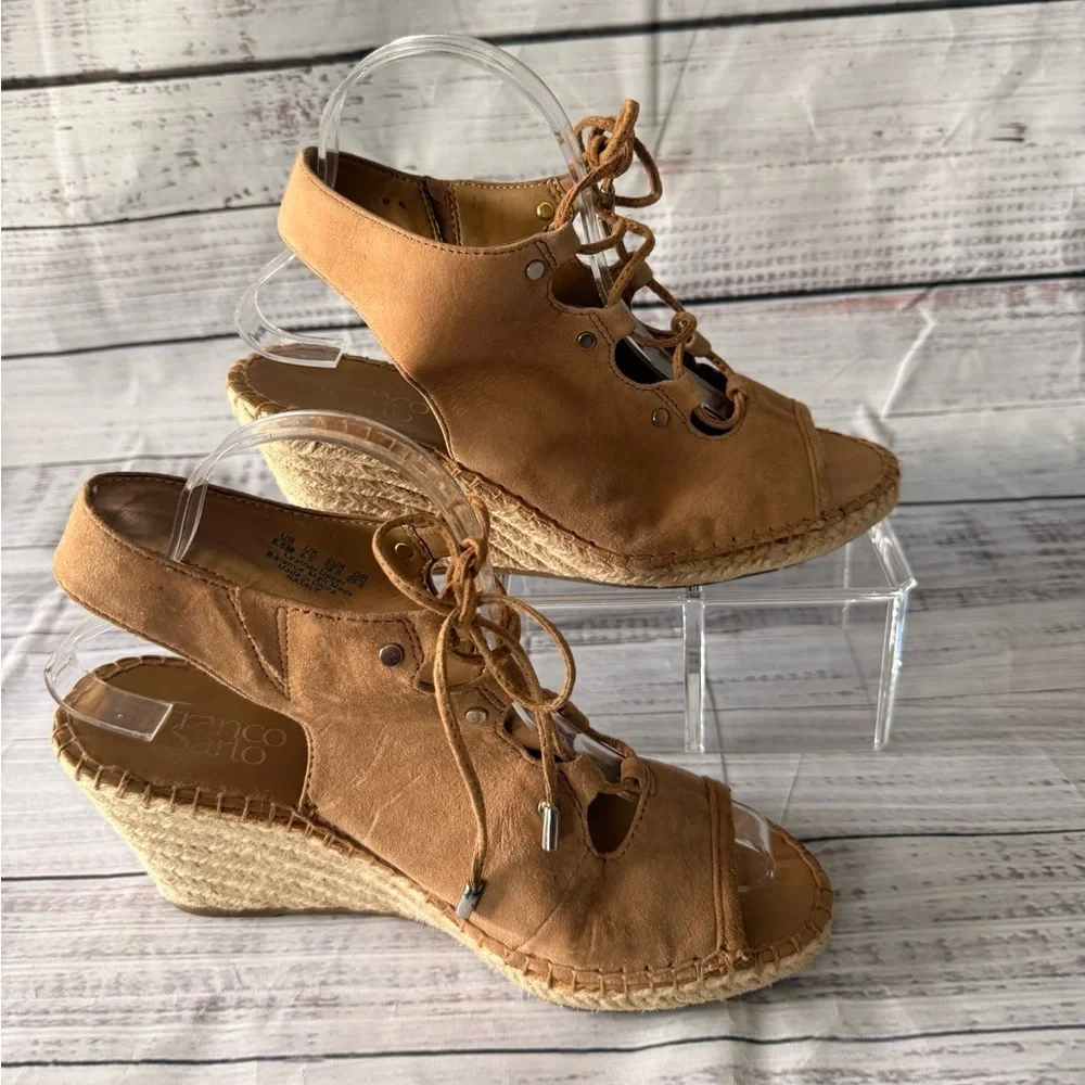 Franco Sarto Tan Espadrille Wedges